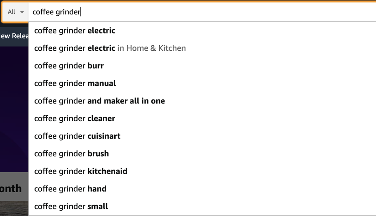 List of competing products as seen in the MerchantWords UI